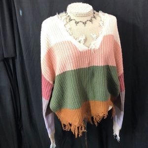 Poly Ester Sweater Multicolor Womens Size Medium
